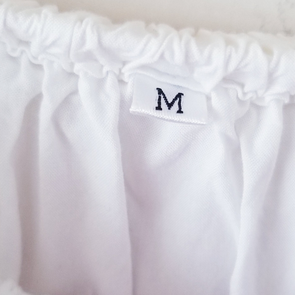 White Embroidered Off Shoulder Blouse - Picture 3 of 6